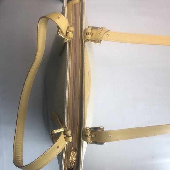 Dooney&Bourke all weather Leather tote and matching wallet EUC Cream&Yellow - Picture 13 of 16